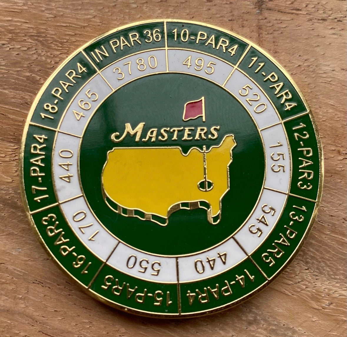Augusta Masters Tournament Yardage Coin with Magnetic Ball Marker