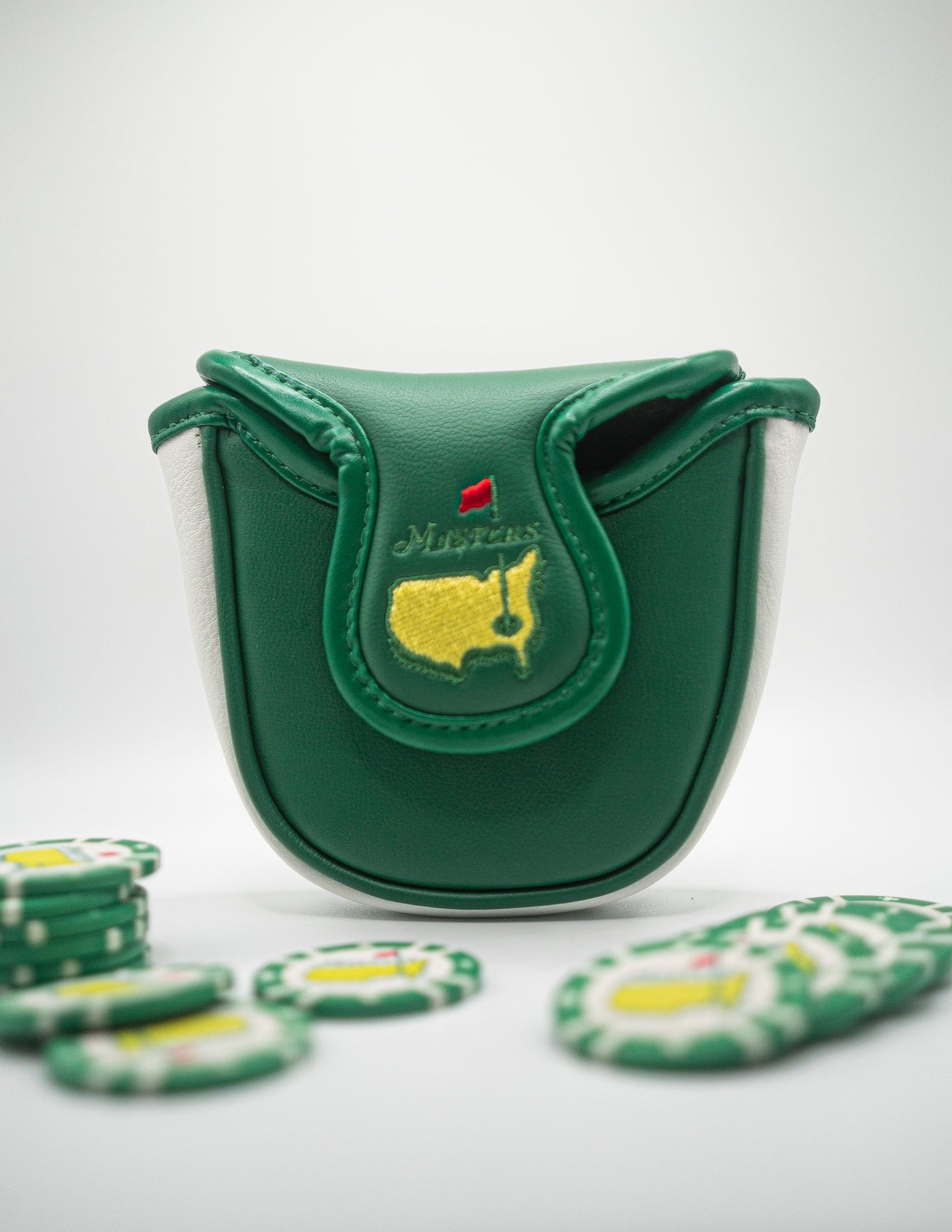 Nueva funda para putter Augusta Masters Mallet + 1 marcador de fichas de póquer Masters