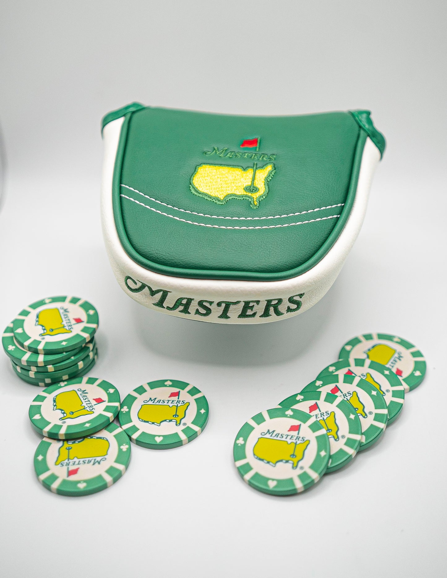 Nueva funda para putter Augusta Masters Mallet + 1 marcador de fichas de póquer Masters