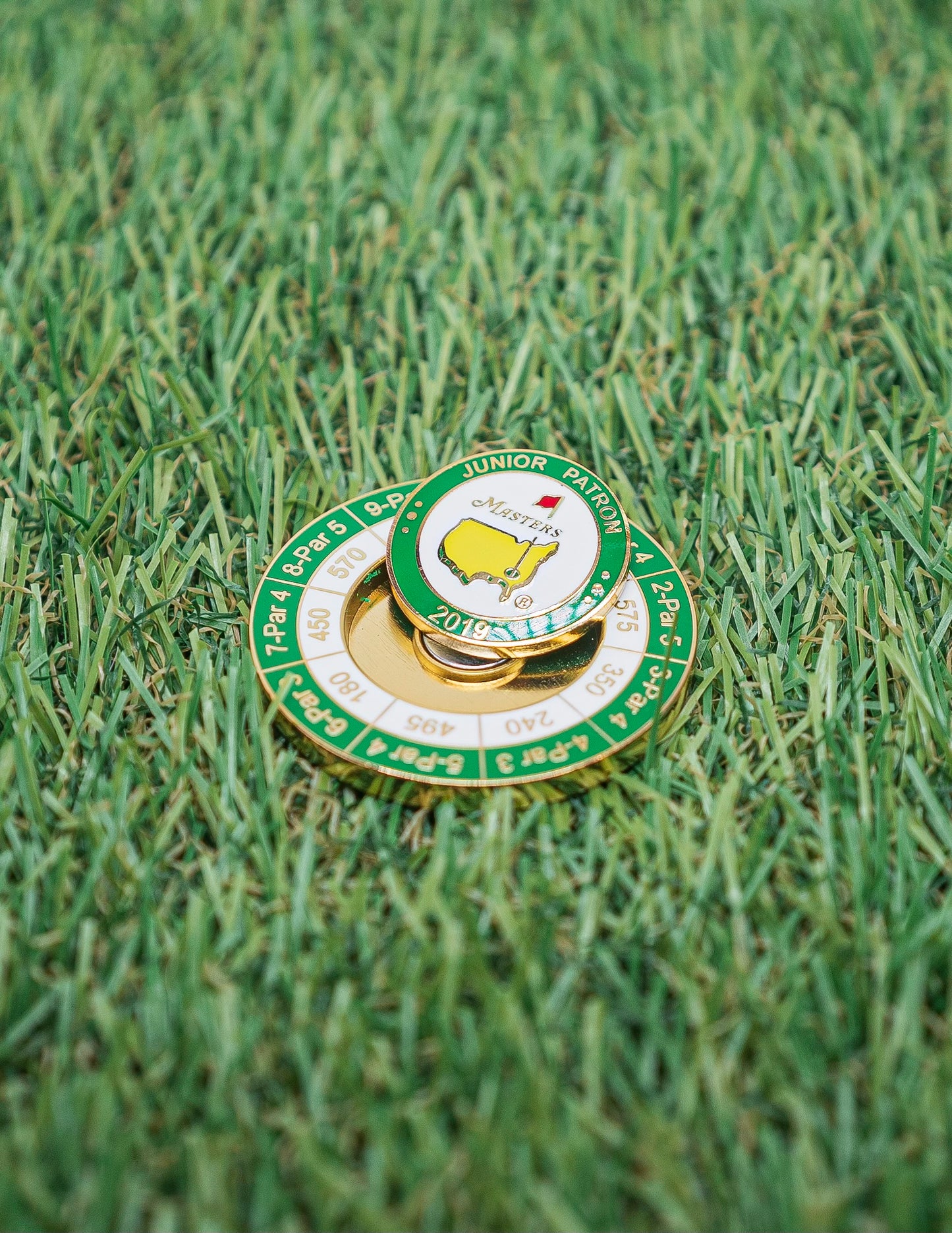 Nueva moneda de yardas para el torneo Augusta Masters Junior Patron 2019 con marcador de bola magnético