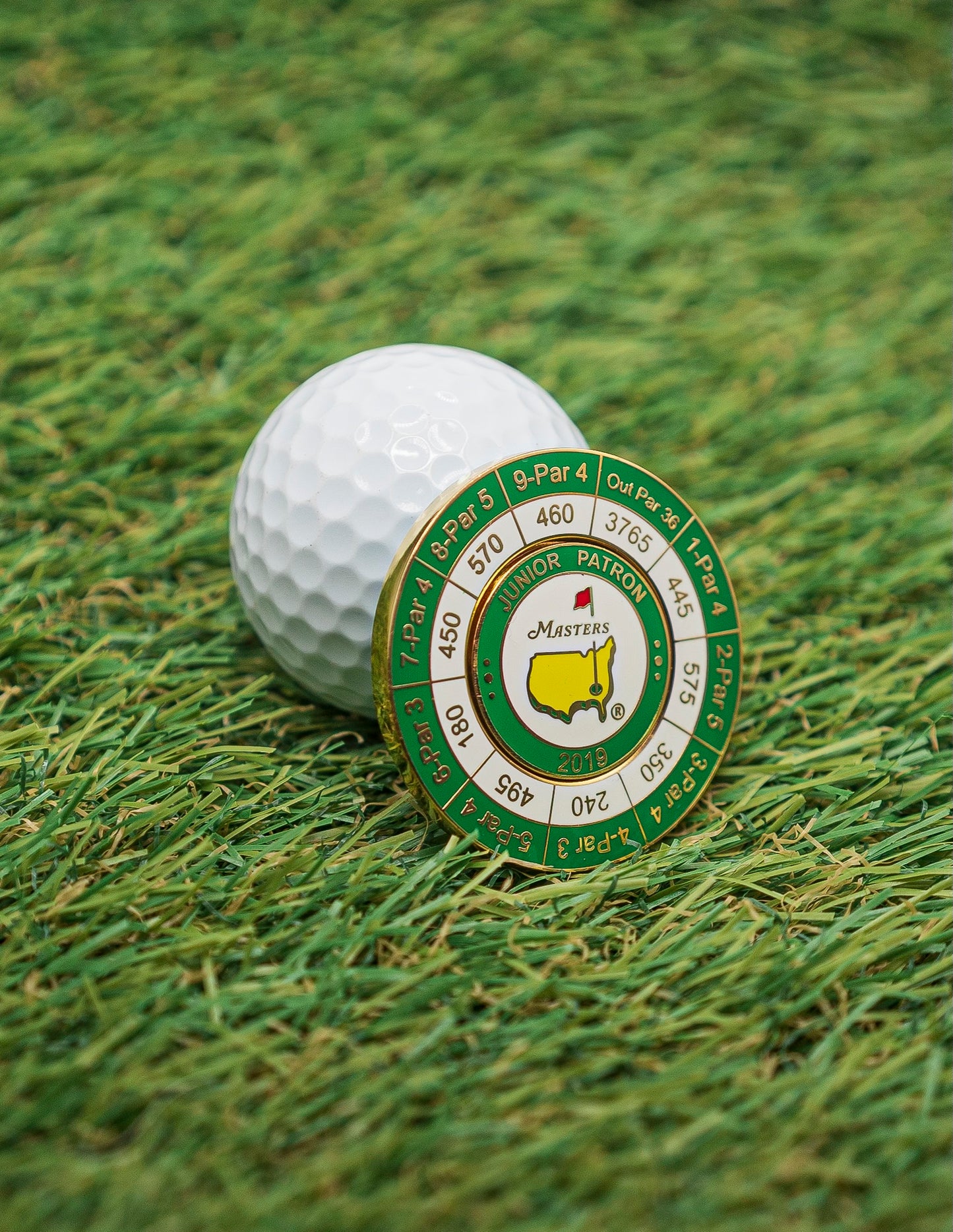 Nueva moneda de yardas para el torneo Augusta Masters Junior Patron 2019 con marcador de bola magnético