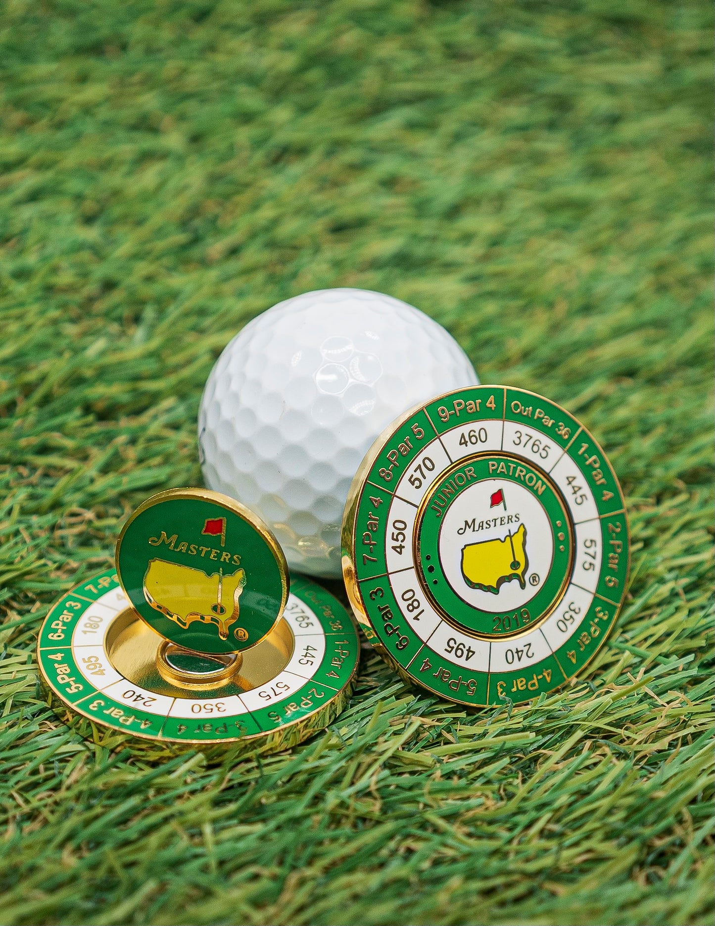 Nueva moneda de yardas para el torneo Augusta Masters Junior Patron 2019 con marcador de bola magnético