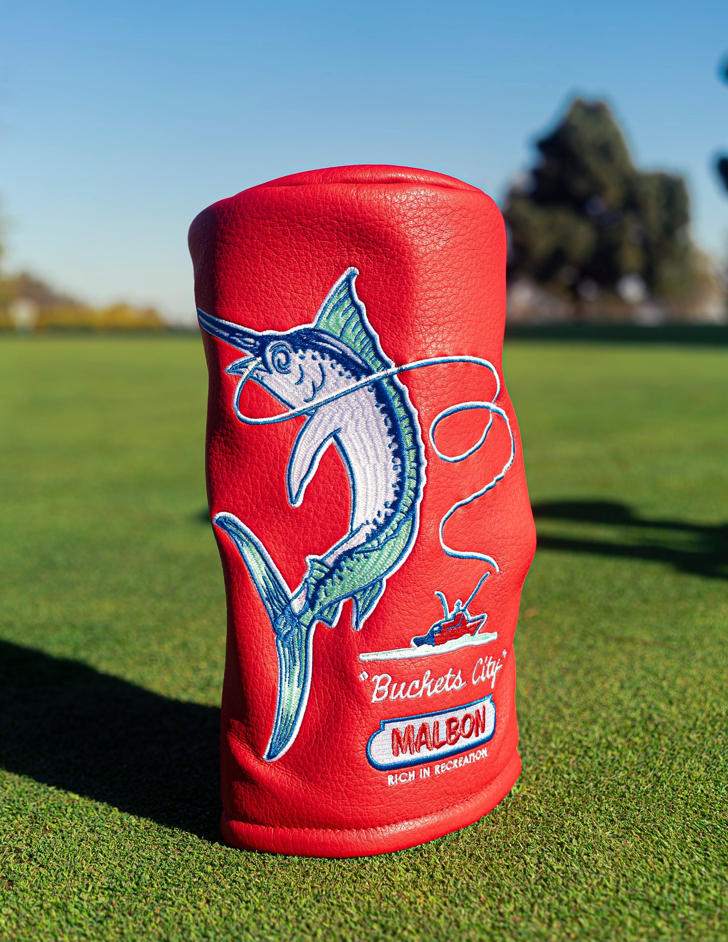 Buckets City Red Driver Headcover - Marlin Fishing Headcover