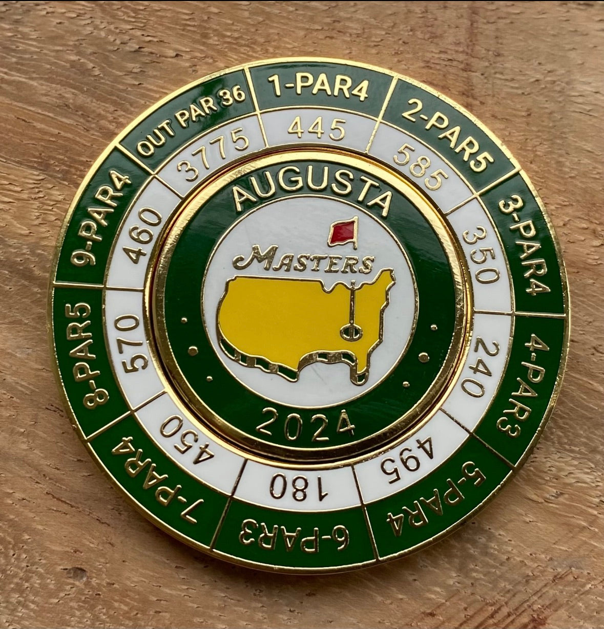 2024 Augusta Masters Tournament Yardage Coin with Magnetic Ball Marker